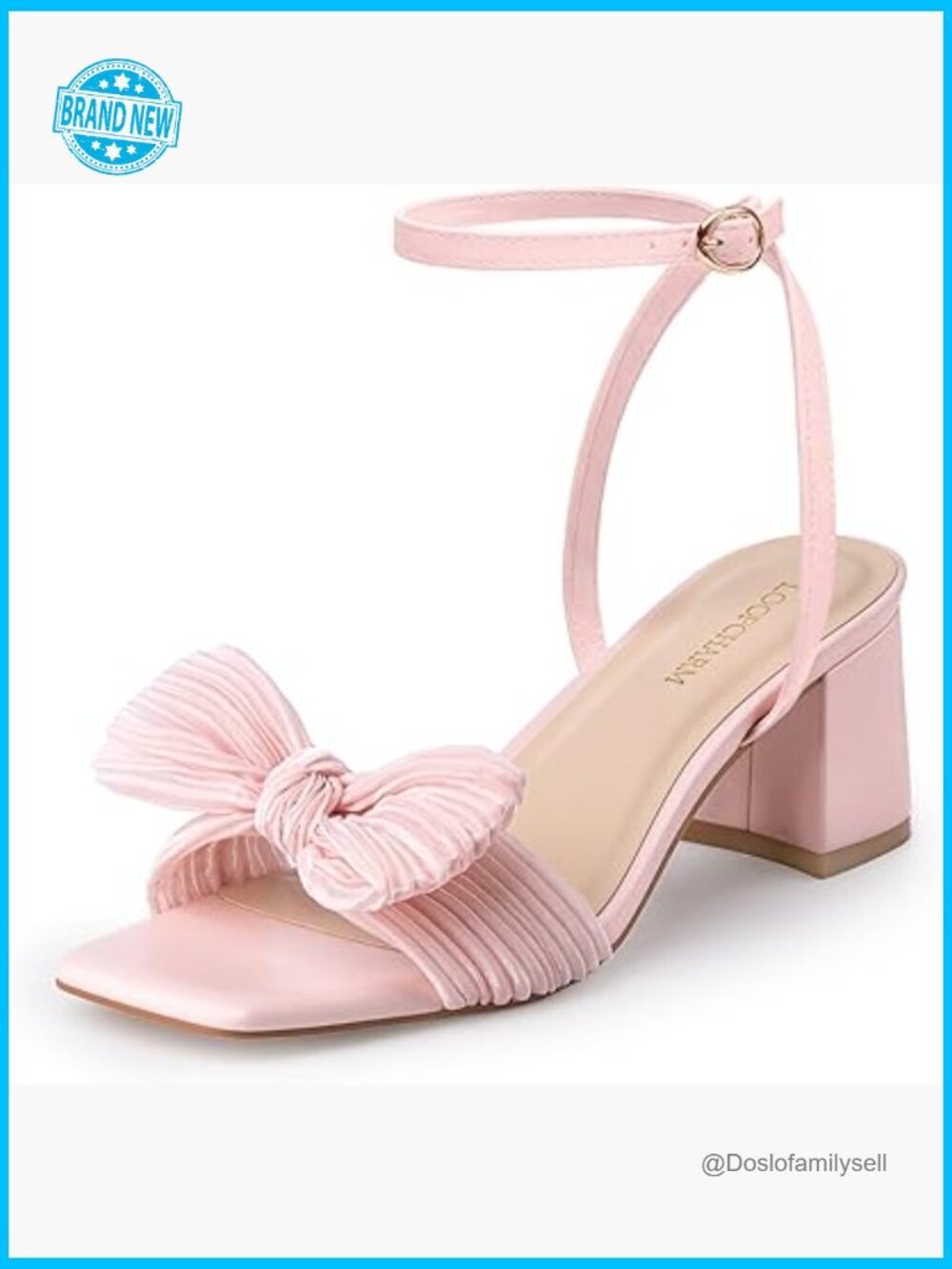 Bow Knot Chunky Heel Sandals Open Toe Ankle Strap Wedding Party Elegant